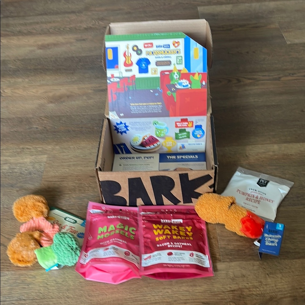BarkBox Dog Toy and Treat Set  PB dishlickers